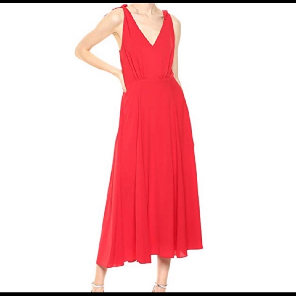 NWT Betsy Johnson Red Crepe Dress w/Should…